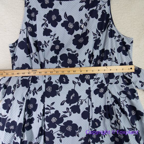 Vince Camuto women's blue floral print sleeveless dress plus size 20W - Picture 8 of 15